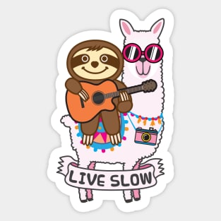 Sloth Llama Guitar Sticker